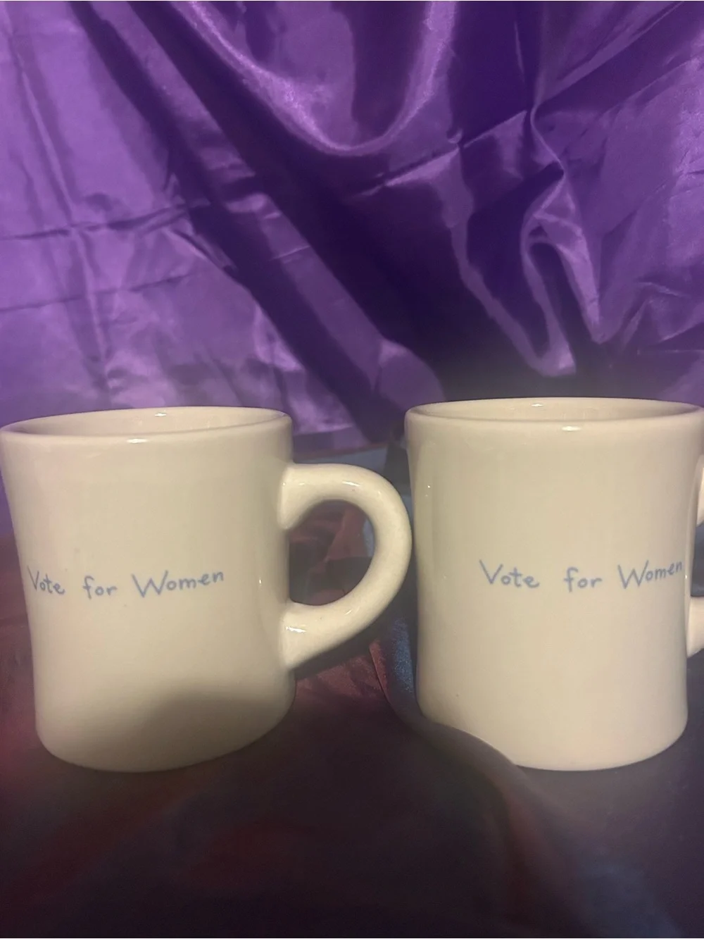 Vintage 'Vote for Women' Diner Mugs - Set of 2